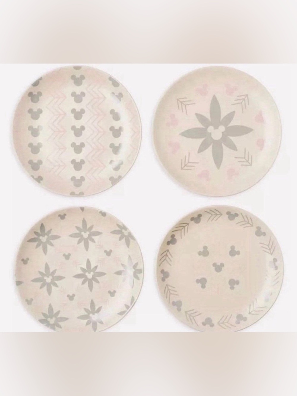 NWT Disney Parks Homestead Collection Mickey Mouse Salad Plate 4 piece Set